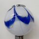 Grande lampe de table en verre à tourbillons bleus, milieu du siècle, Italie, années 1970