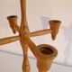 Vintage Scandinavian wooden chandelier 1970