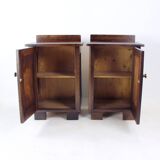 Tall Vintage Bedside Tables In Wood, Czechoslovakia 1930s