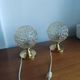 Pair of Space Age table lamps from the 70s – German design – Frosted glass "Ice"