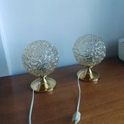 Pair of Space Age table lamps from the 70s – German design – Frosted glass "Ice"