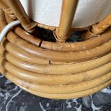 Rattan and bamboo lamp by Louis Sognot 1960