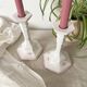 Pair of ceramic candlesticks, Italy