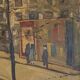 " Vue animée d'une rue de Paris " Huile sur toile XX siècle