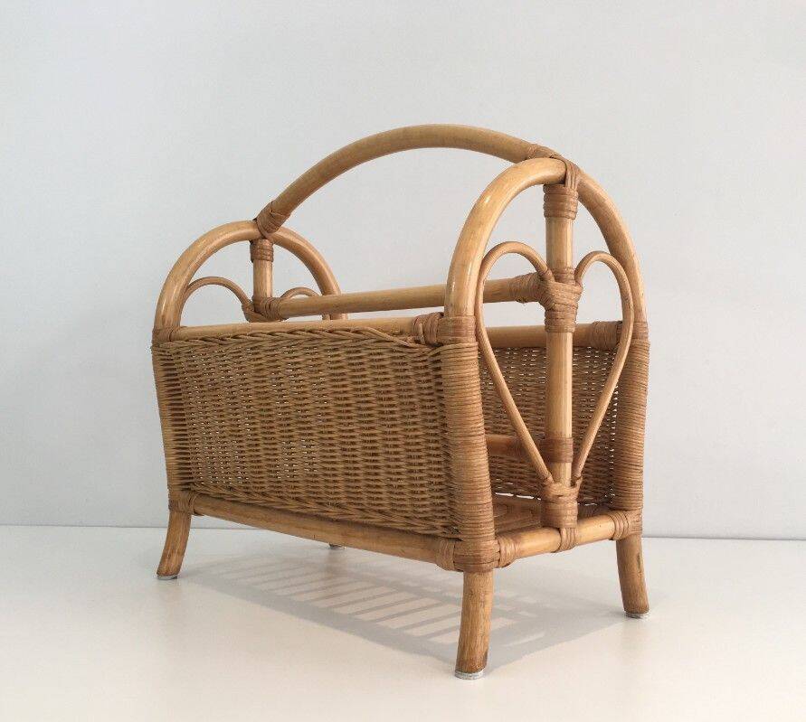 Rattan magazine rack
