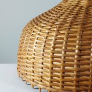 Vintage rattan lampshade from the 70s, mid-century style.