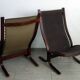 Pair of leather Siesta armchairs by Ingmar Relling for Westnofa, 1970s