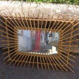Vintage wicker mirror