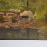 Barbizon school "stream in an undergrowth" signed and dated 1892