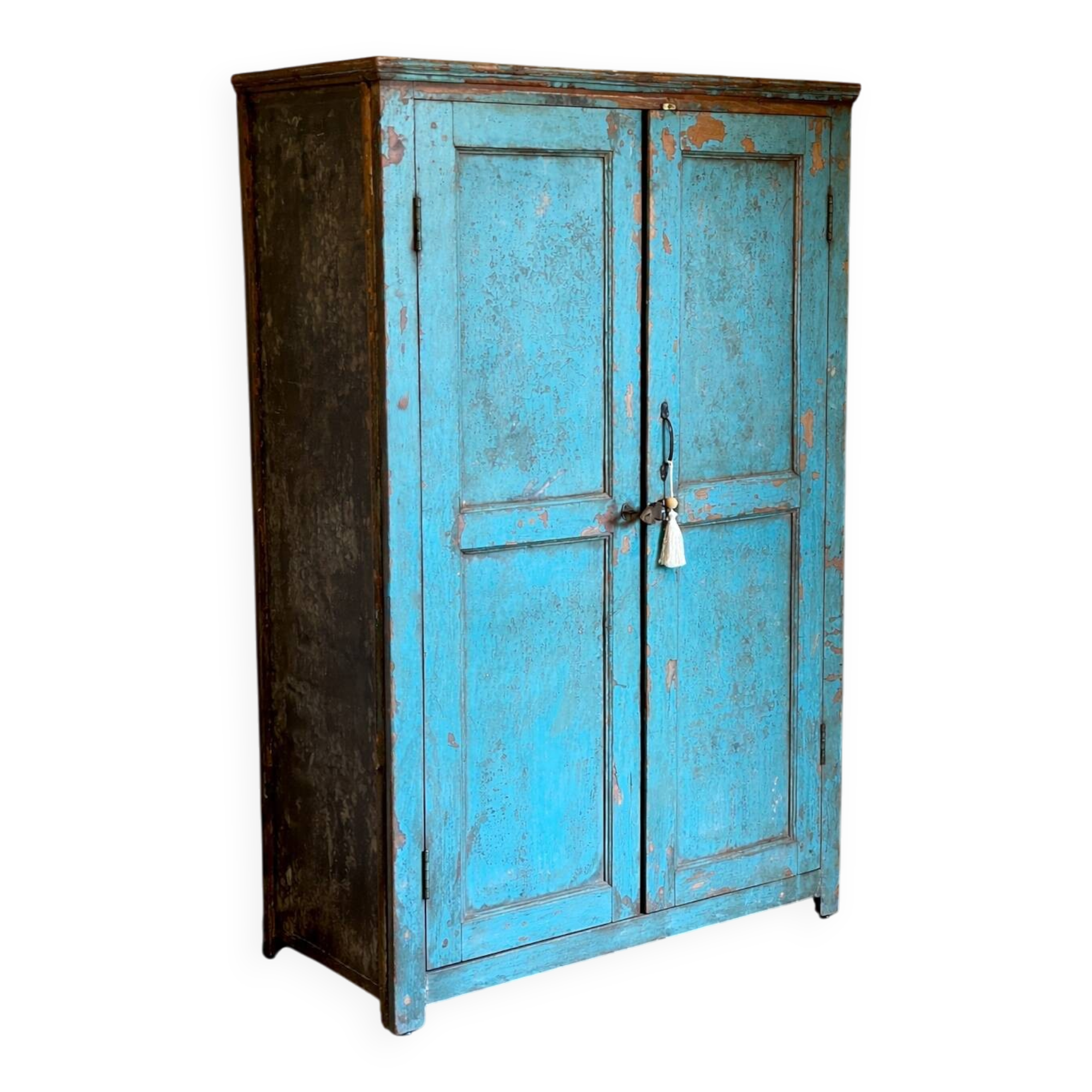 Vintage Metal & Wood Wardrobe