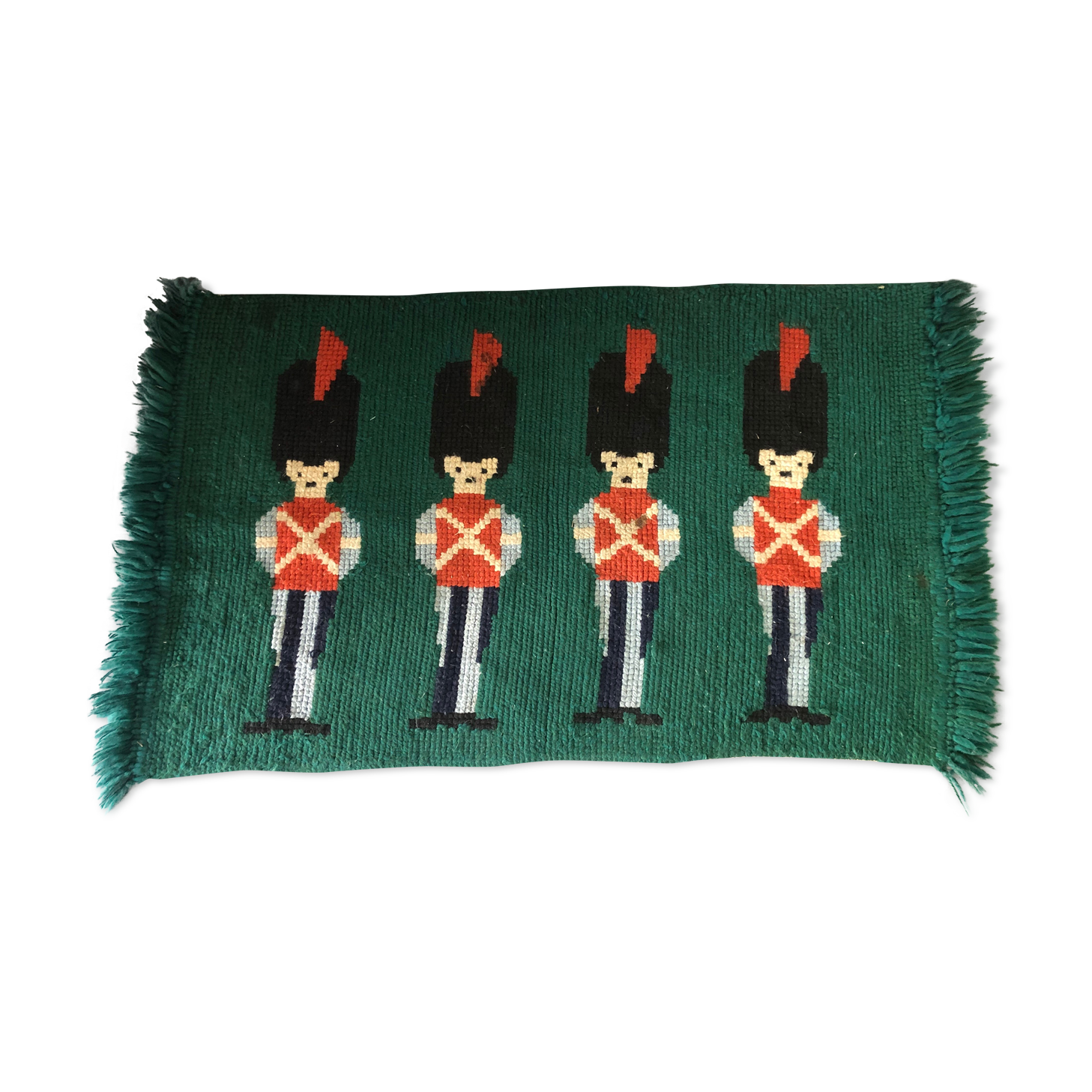 Vintage wool rug for children