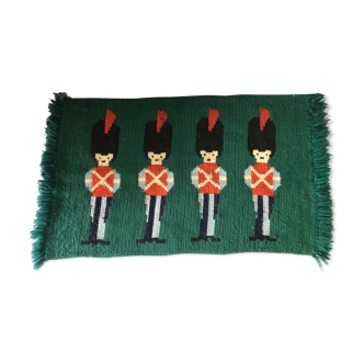 Vintage wool rug for children