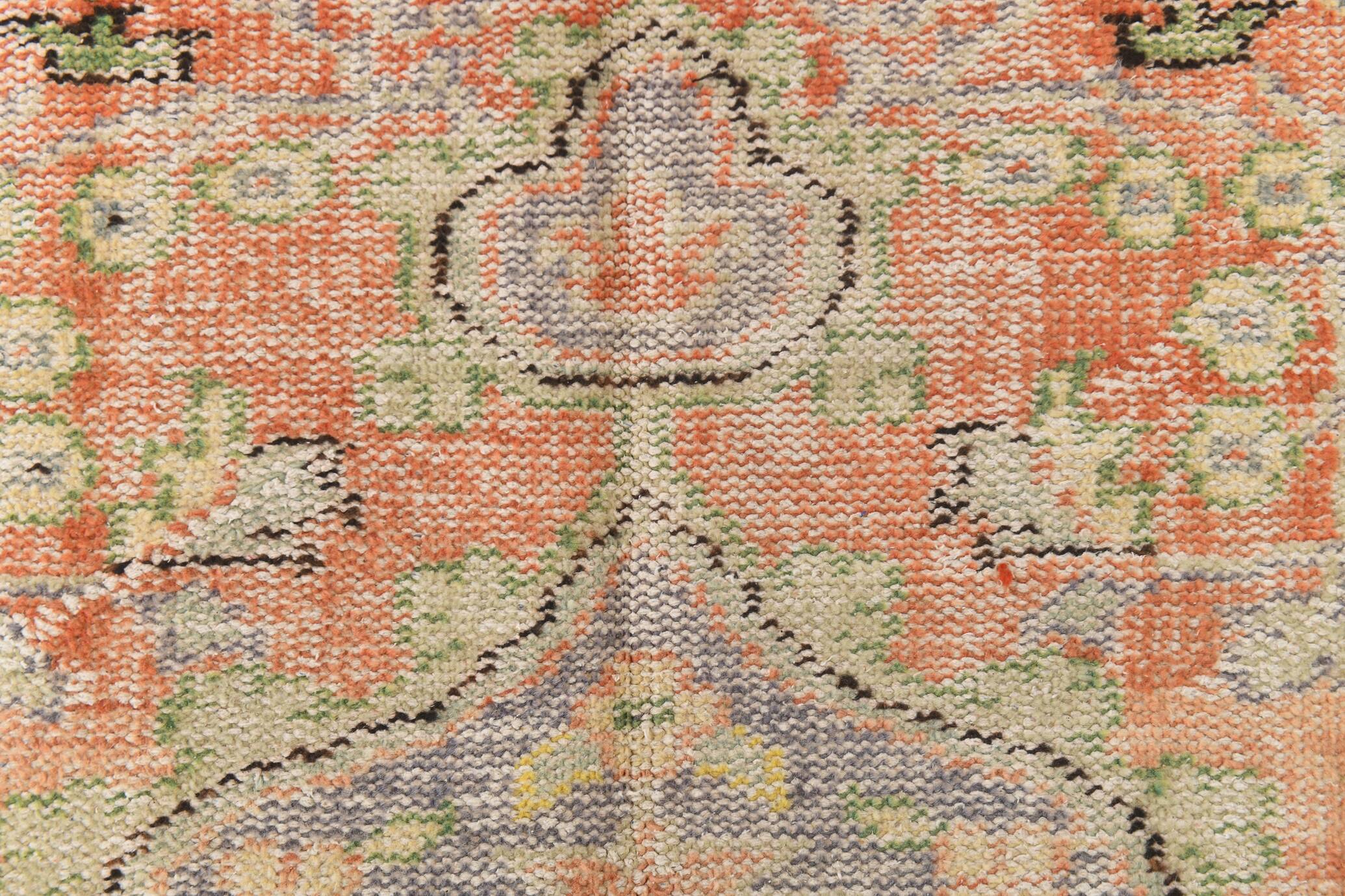 Turkish Vintage Rug Handmade Wool Rug, 183x279 Cm