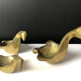 Suite de cendriers « cygnes » en bronze