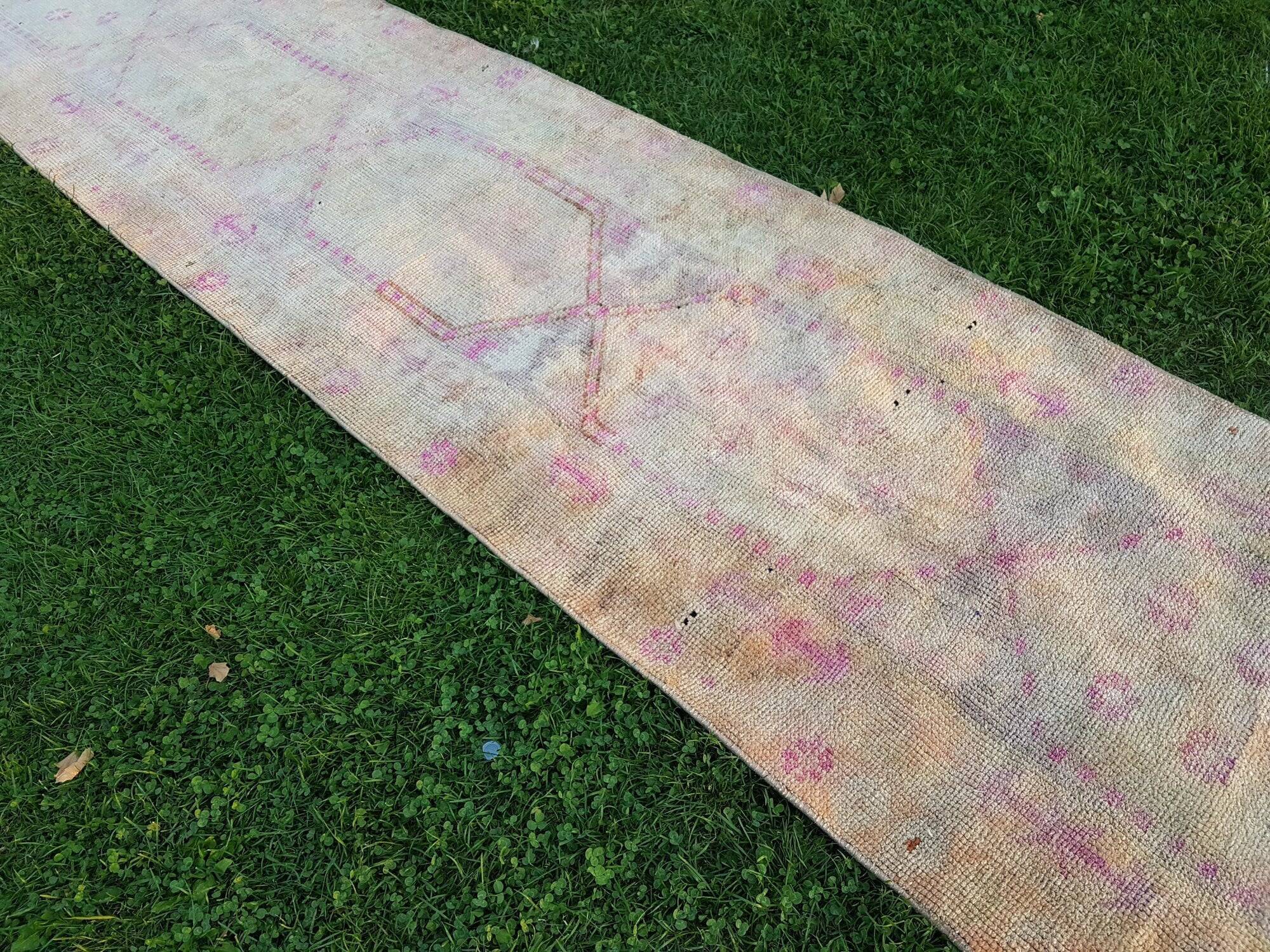 Vintage Turkish hallway rug 84x470 cm