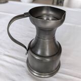 Pewter pitcher with handle and spout