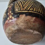 Kabyle Algerian pottery oil jar with polychrome geometric decorations