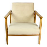 Chaise GFM-142 en velours beige attribuée à Edmund Homa, années 1970