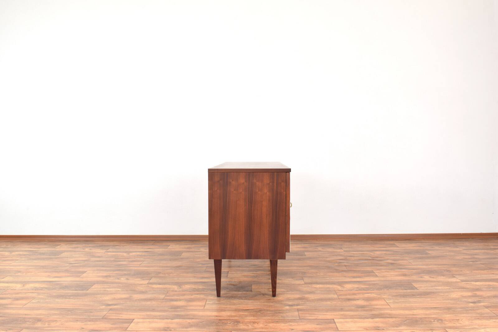 Mid-Century Walnut Sideboard with Hand-Painted Pattern, 1960s.