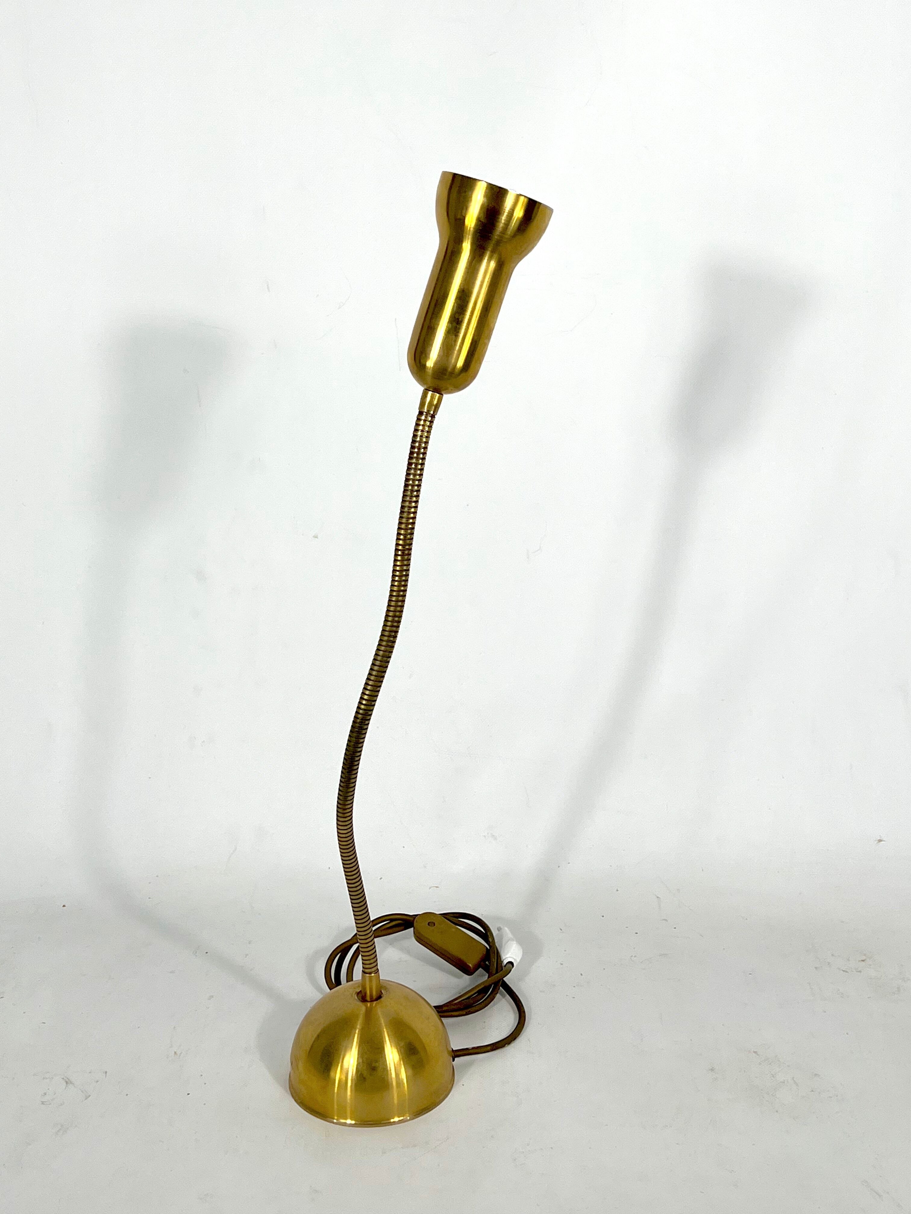 Vintage Italian adjustable brass table lamp from 60s