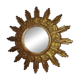 Miroir soleil bois sculpté doré