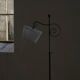 20th-century wrought iron floor lamp with swirling detail, Danish Art Deco.
