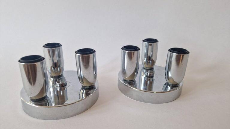 Set of Two Wall Lamps, Flush Mount, Sputnik, Space Age, Italy, 1970s