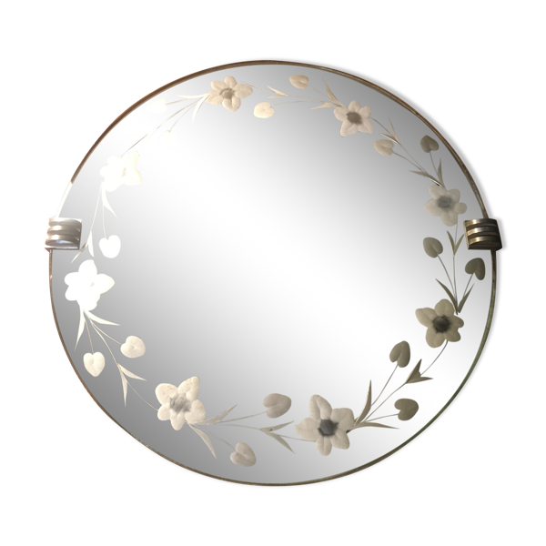 Miroir rond style art déco Ø 36