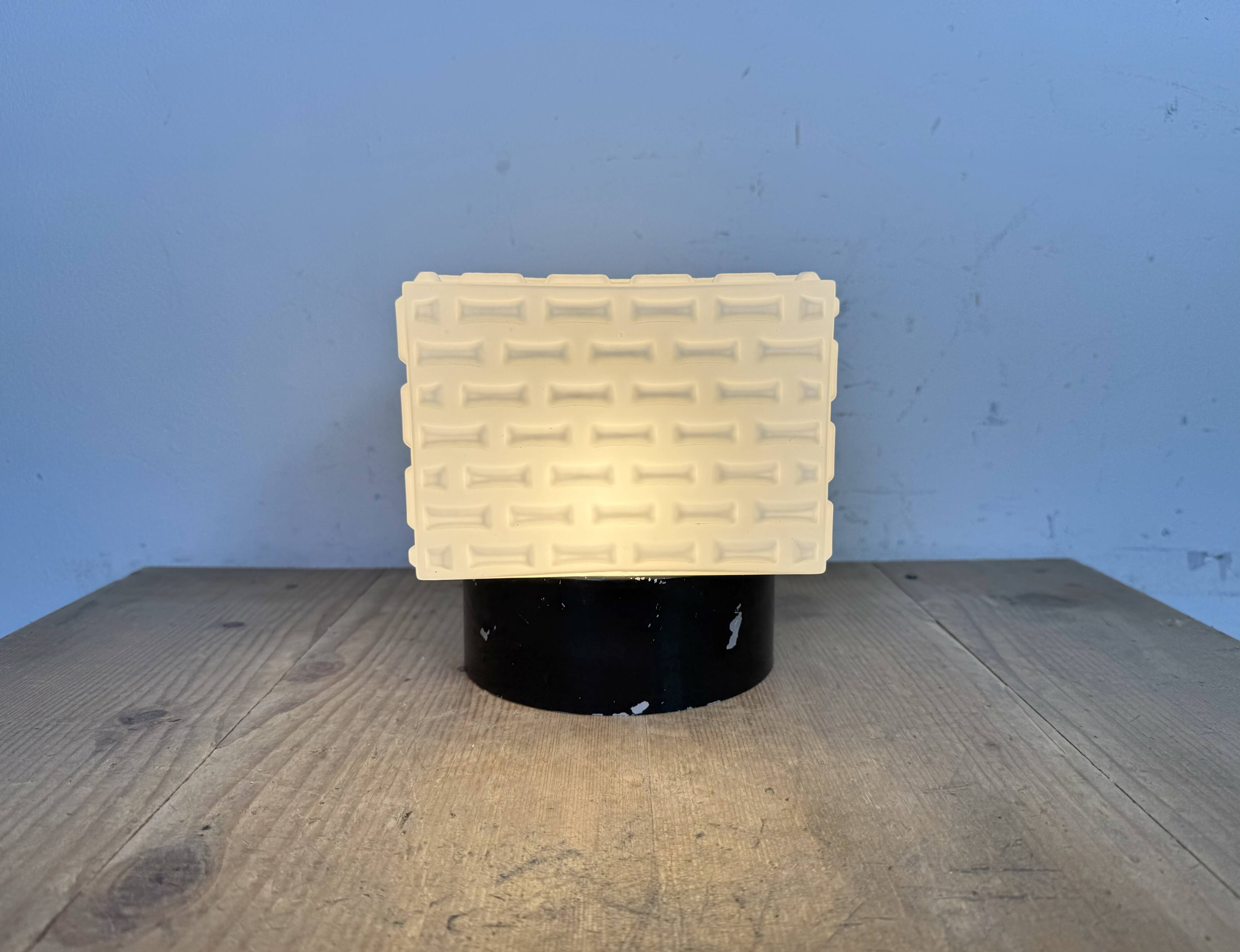 Vintage Square Milk Glass Wall or Ceiling Light, 1970s