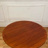 Round coffee table wood and metal, 70s
