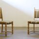 Brutalist Danish Modern Oak Dining Chairs in the style of Henning Kjærnulf