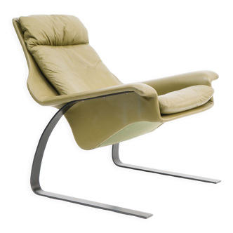 Cantilever armchair 70s. Leather, German design