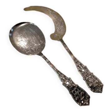 Couvert à servir la glace argent 800 sanglier renaissance griffon