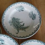 6 old Terre de fer flat plates