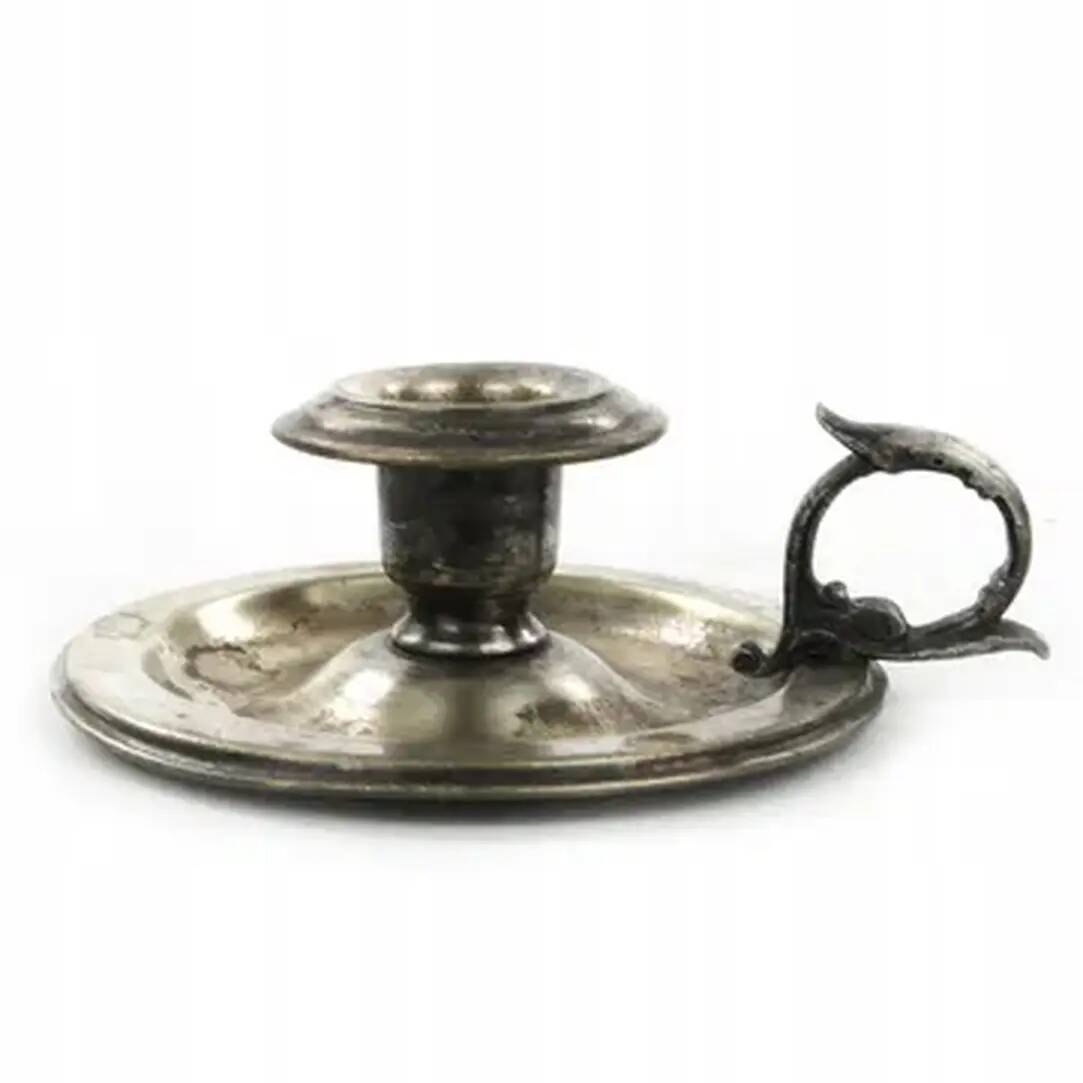 Eclectic chamberstick, silver-plated brass, Poland, early 20th century