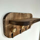 Wall shelf made of solid wood with golden hooks - Key holder for the entrance