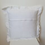 White cotton embroidery cushion cover