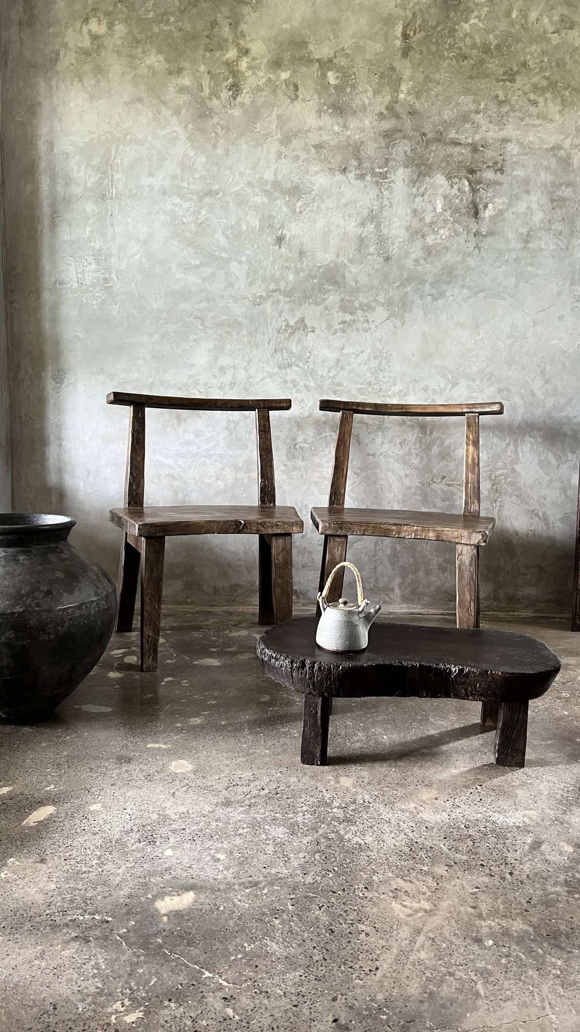 Large old teak chair or armchair H84 L60