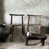 Grande chaise ou fauteuil en teck ancien H84 L60