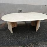Vintage oval travertine coffee table