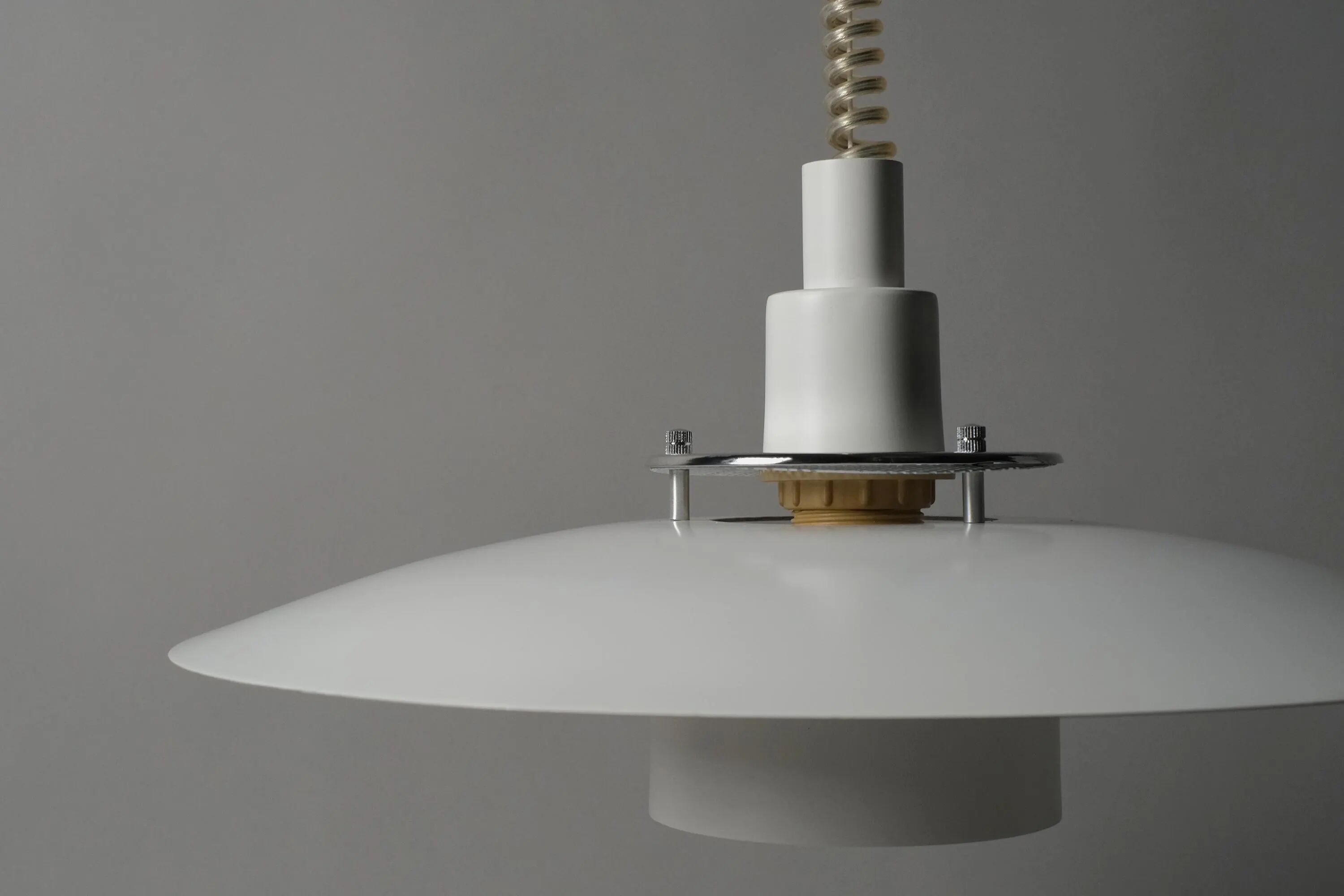 Markslöjd Multi-Layered Pendant Lamp, White Lacquered, 1990s Scandinavian Modern Lighting, Sweden