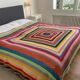 Large check, bed throw - Vintage - Synthetic - 200x240cm