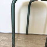 Wooden stool with metal tubes