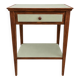 Small vintage table in sage green wood.