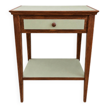 Petite table vintage en bois-vert sauge