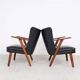 Danish teak and skai armchairs, Erhardsen & Andersen 1960s