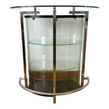 Rounded bar in tempered glass 1980