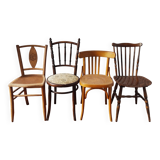 Set of 4 mismatched bistro chairs