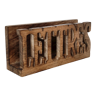 Mail rack carved wooden letter holder LETTERS