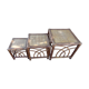 Trio of bamboo and rattan tables